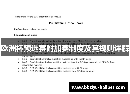 欧洲杯预选赛附加赛制度及其规则详解